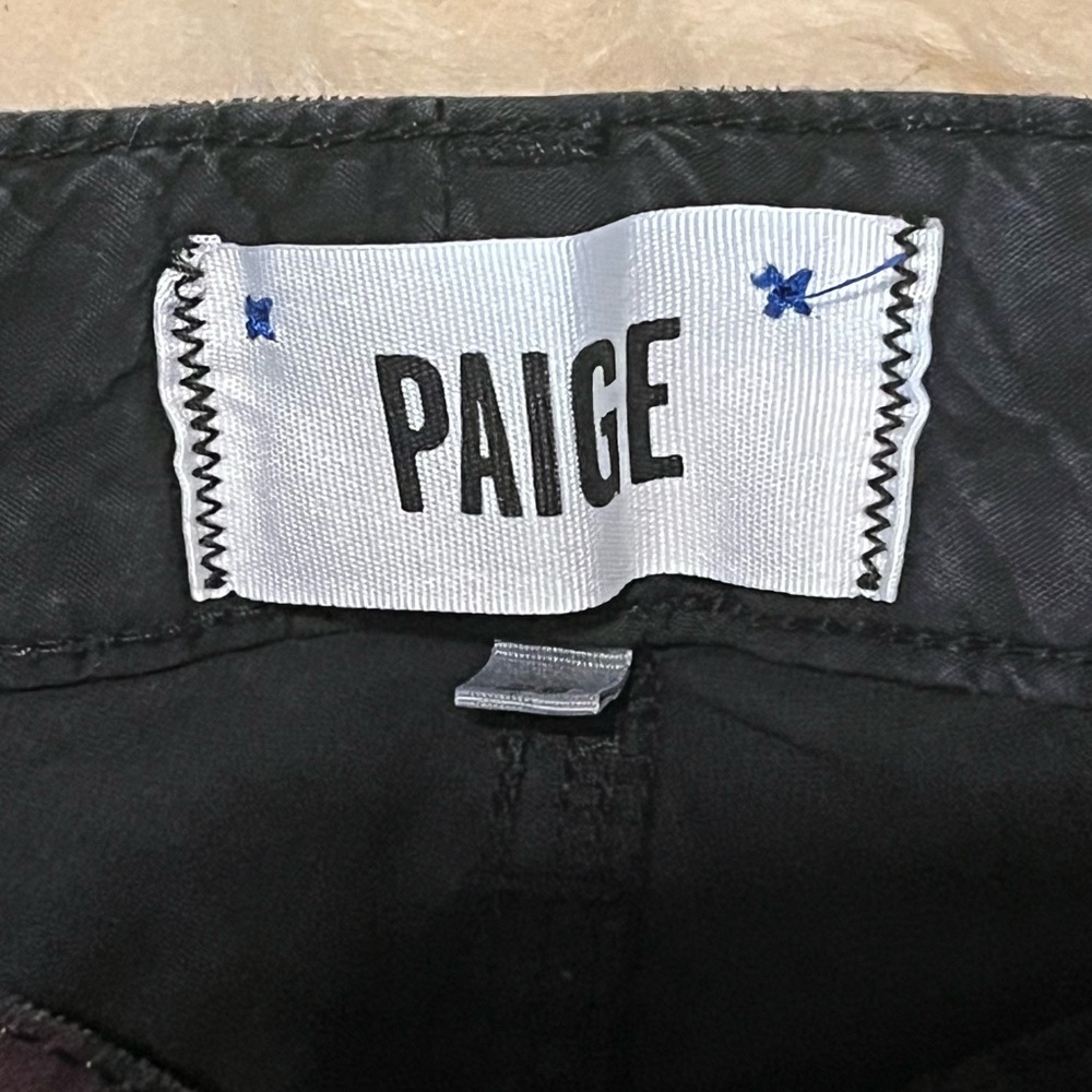 PAIGE Corduroy Vertugo Ultra Skinny Black Rose Floral Jeans - Picture 2 of 5